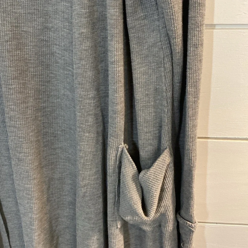 Emory Park Lightweight Cozy Knit Long Cardigan Sweater. Light Gray. Size L.